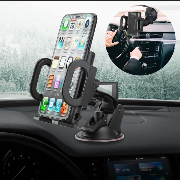 Car Phone Mount,Washable Strong Sticky Gel Pad,Upgrade 360 Degrees Car Phone Holder Dashboard Windshield Mount for iPhoneXS/X/8/8Plus/7/7Plus/6s/6Plus/5S Galaxy S6/S7/S8 